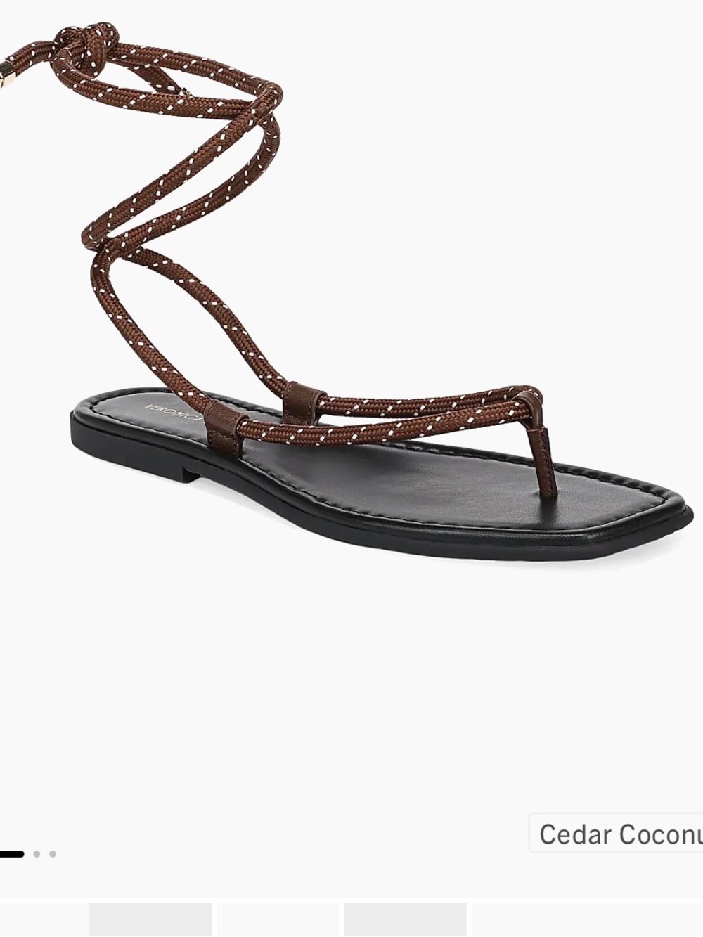 Veronica Beard Brown Cord Wrap Sandals